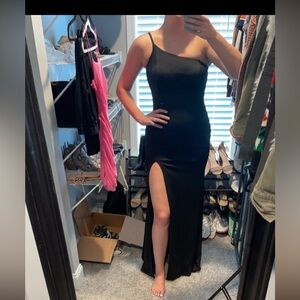 Elegant Black Evening Dress La Femme Size 10